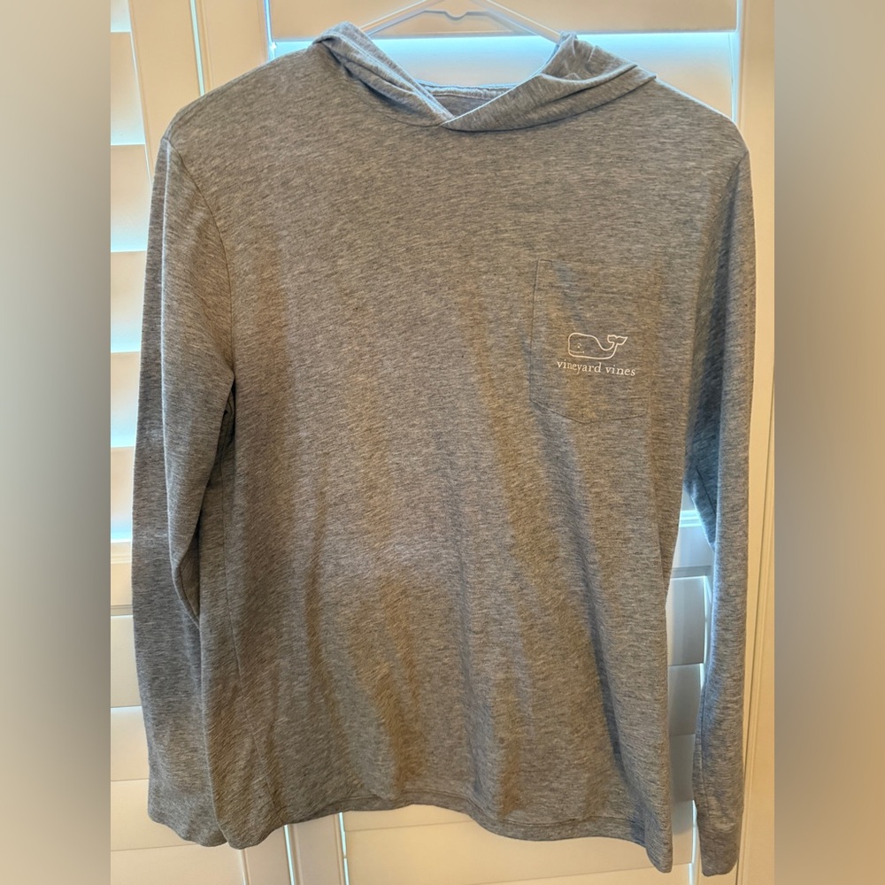 Youth L (16) Vineyard Vines Gray Whale Pocket Hoodie